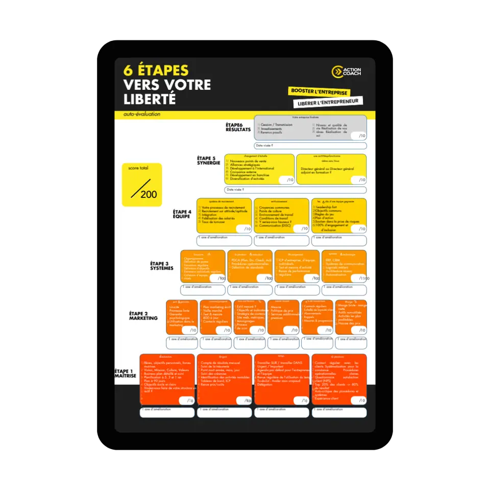 Couverture de l'e-book « 6 étapes vers votre liberté » d'ActionCOACH