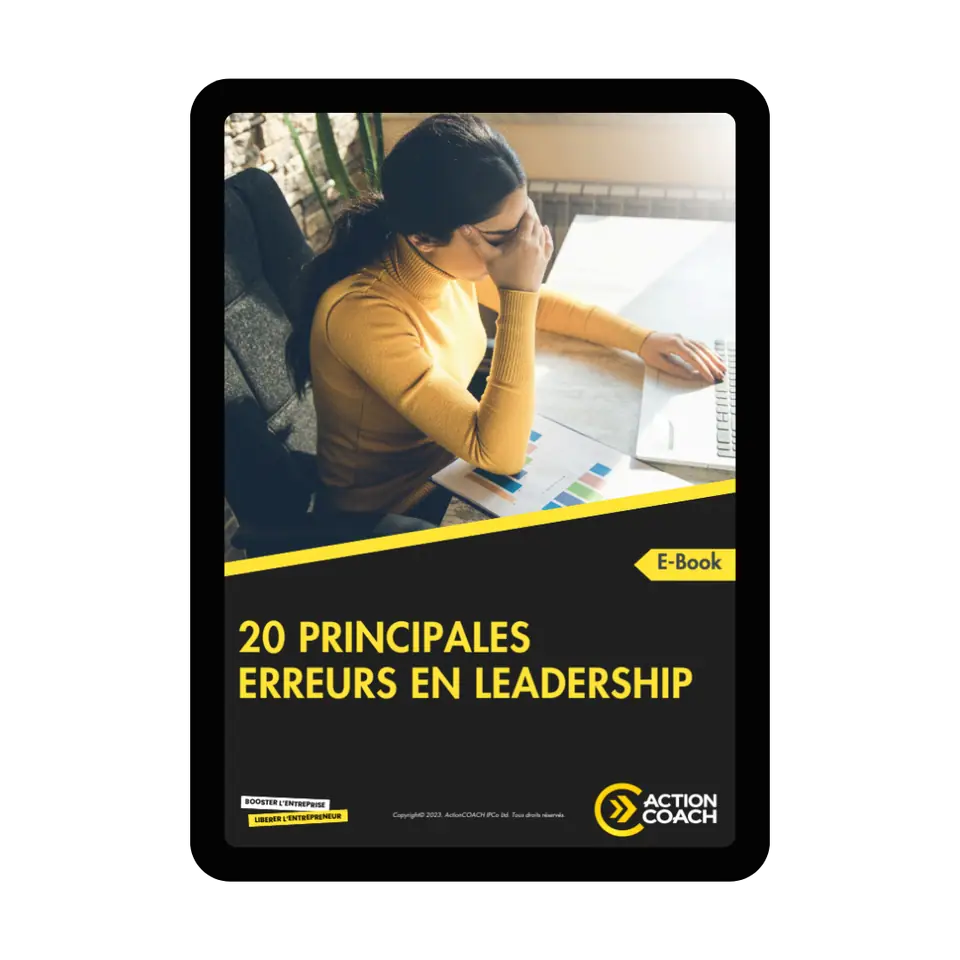 Couverture de l'e-book « 20 principales erreurs en leadership » d'ActionCOACH